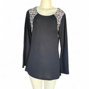 Indigo Soul Black Long Sleeve Top